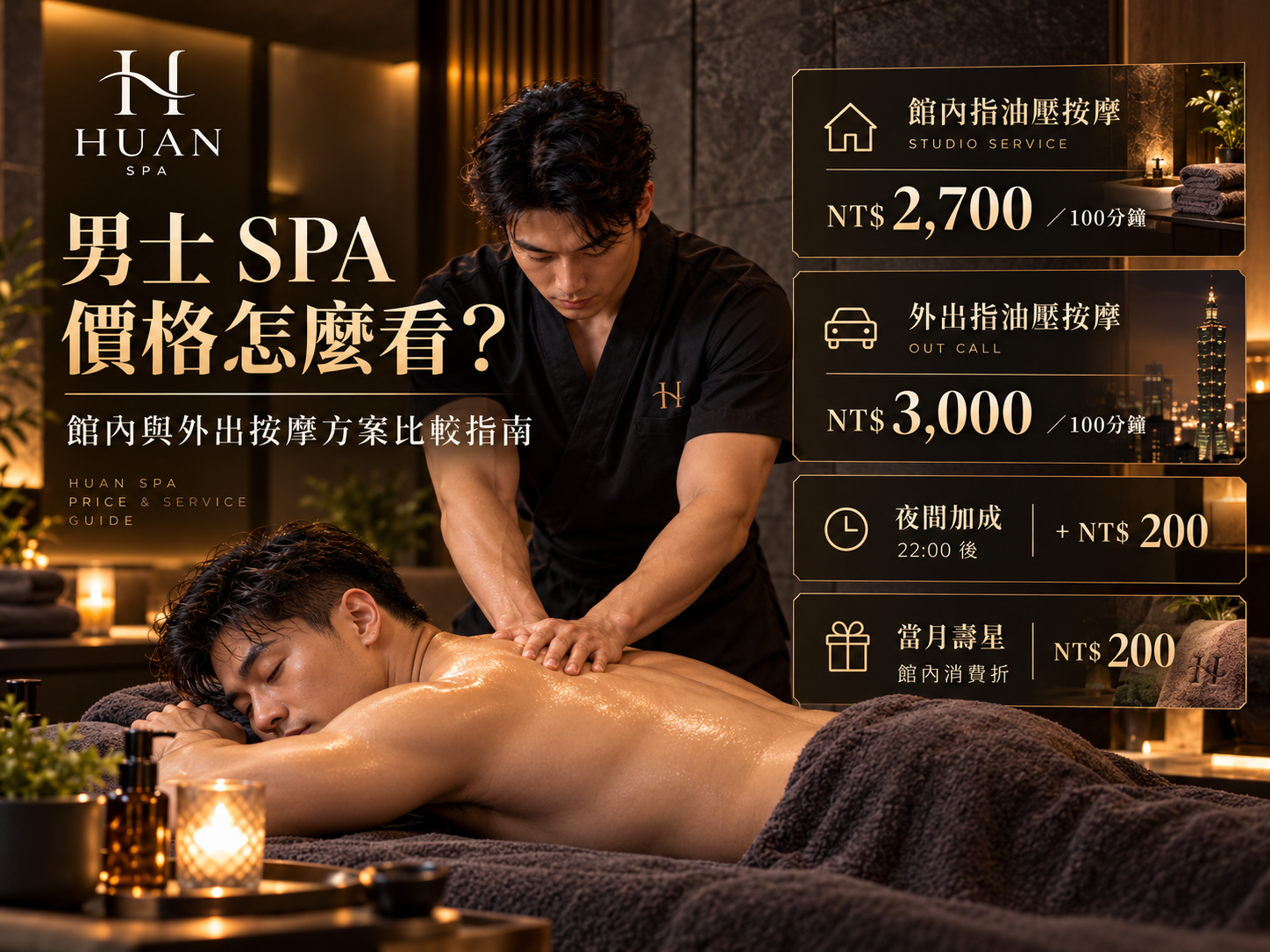 男士 SPA 價格怎麼看?館內與外出按摩方案比較指南